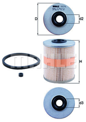 Filtru combustibil (KX206D MAHLE KNECHT) ABARTH,ALFA ROMEO,AUDI,BMW,CHEVROLET,CHRYSLER,Citroen,DACIA...