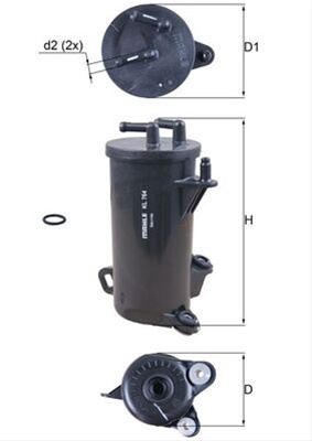 Filtru Combustibil - Mahle Honda KL 764D