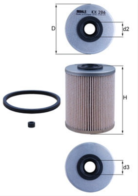 Filtru Combustibil Mahle Original General Motors KX 206D