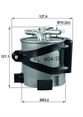 Filtru Combustibil Mahle Original Renault KLH 44/25