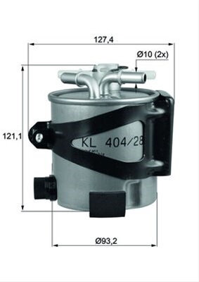 Filtru Combustibil Mahle Original Renault KLH 44/25