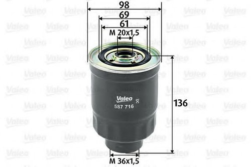 Filtru combustibil MITSUBISHI PAJERO II (V3_W, V2_W, V4_W) (1990 - 1999) VALEO 587716 piesa NOUA