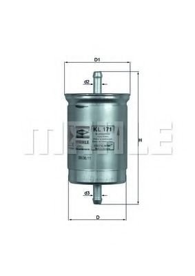 Filtru combustibil NISSAN MICRA II (K11) (1992 - 2003) MAHLE ORIGINAL KL 171 piesa NOUA