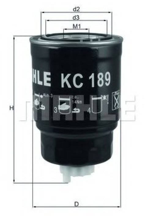Filtru combustibil NISSAN PRIMERA Hatchback (P12) (2002 - 2016) MAHLE ORIGINAL KC 189 piesa NOUA