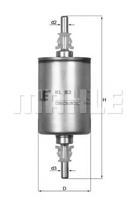 Filtru combustibil OPEL ASTRA G Hatchback (F48, F08) (1998 - 2009) MAHLE ORIGINAL KL 83 piesa NOUA