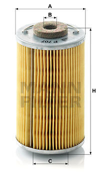 Filtru combustibil (P707X MANN-FILTER) BAUTZ,FENDT,Imbus,INTERNATIONAL HARV.,MAGIRUS-DEUTZ,MERCEDES-...