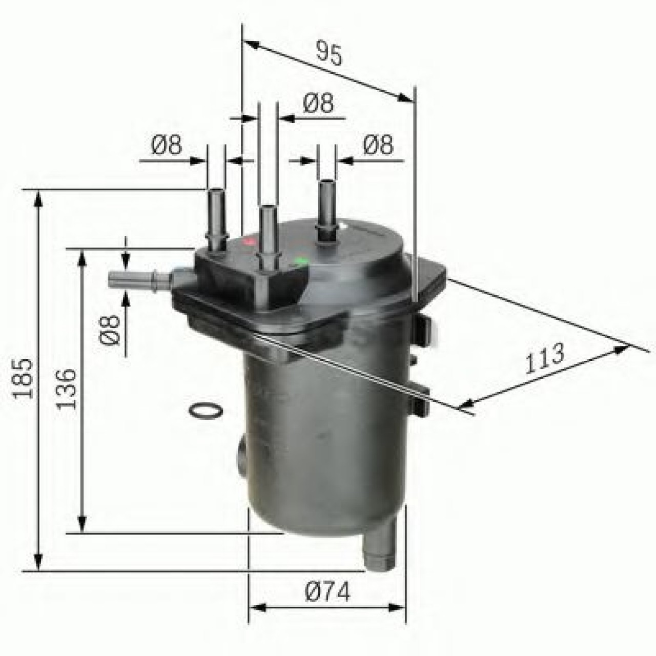 Filtru combustibil RENAULT KANGOO Express (FC0/1) (1997 - 2007) BOSCH 0 450 907 008 piesa NOUA