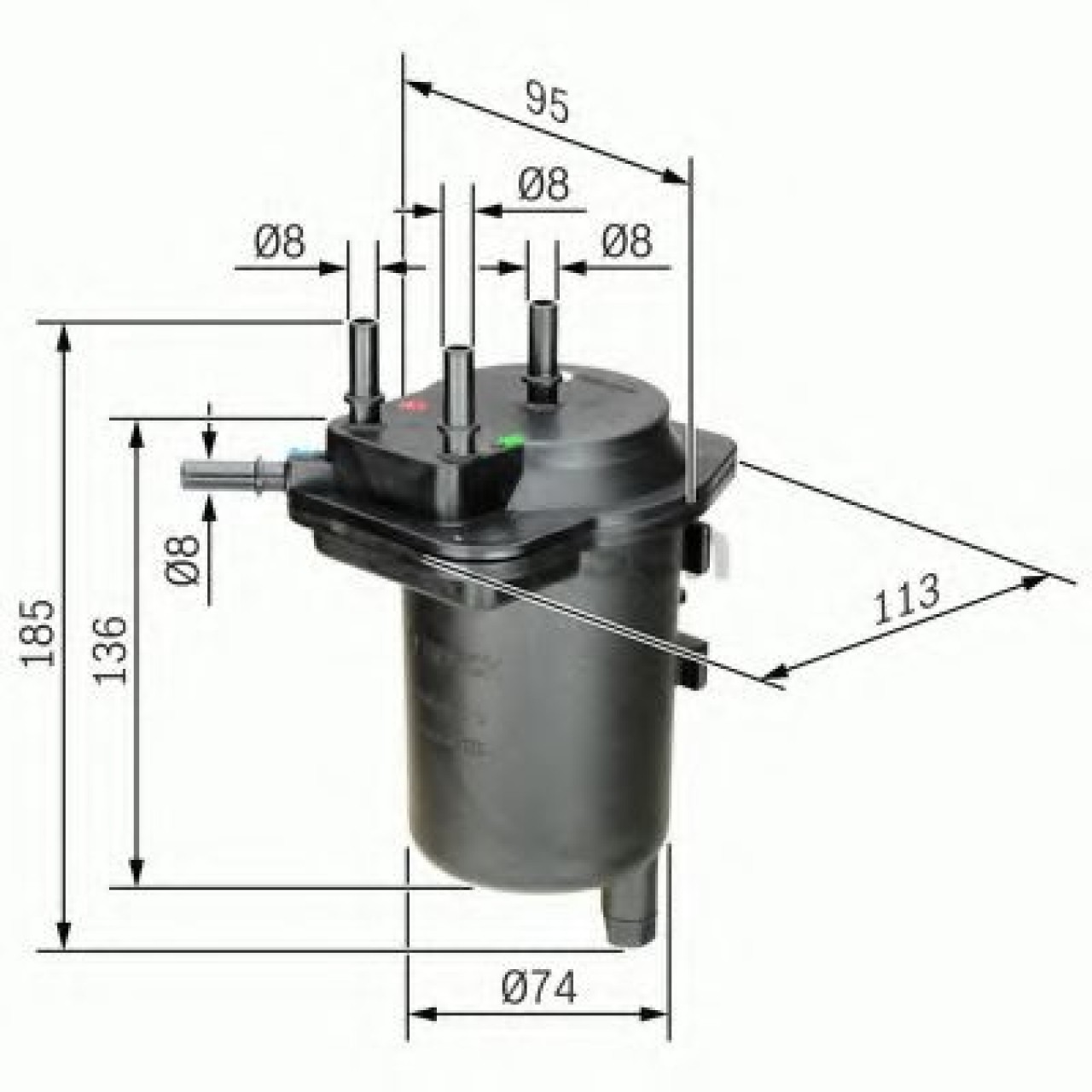 Filtru combustibil RENAULT KANGOO Express (FC0/1) (1997 - 2007) BOSCH 0 450 907 013 piesa NOUA