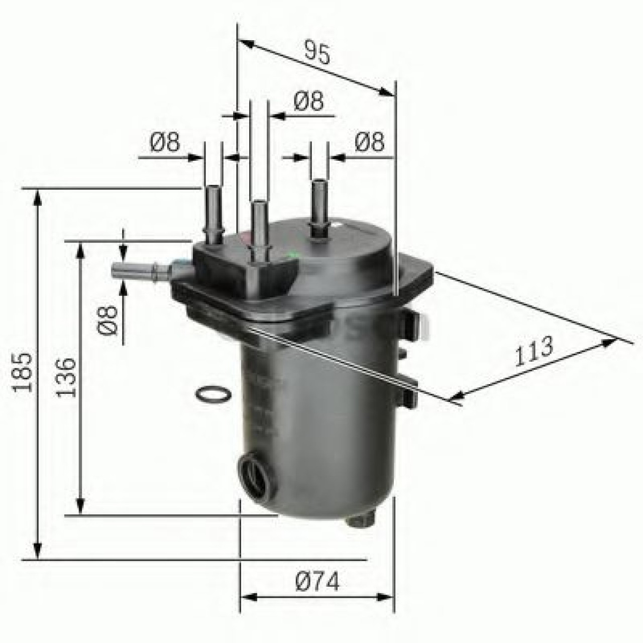 Filtru combustibil RENAULT MEGANE II Limuzina (LM0/1) (2003 - 2016) BOSCH 0 450 907 012 piesa NOUA