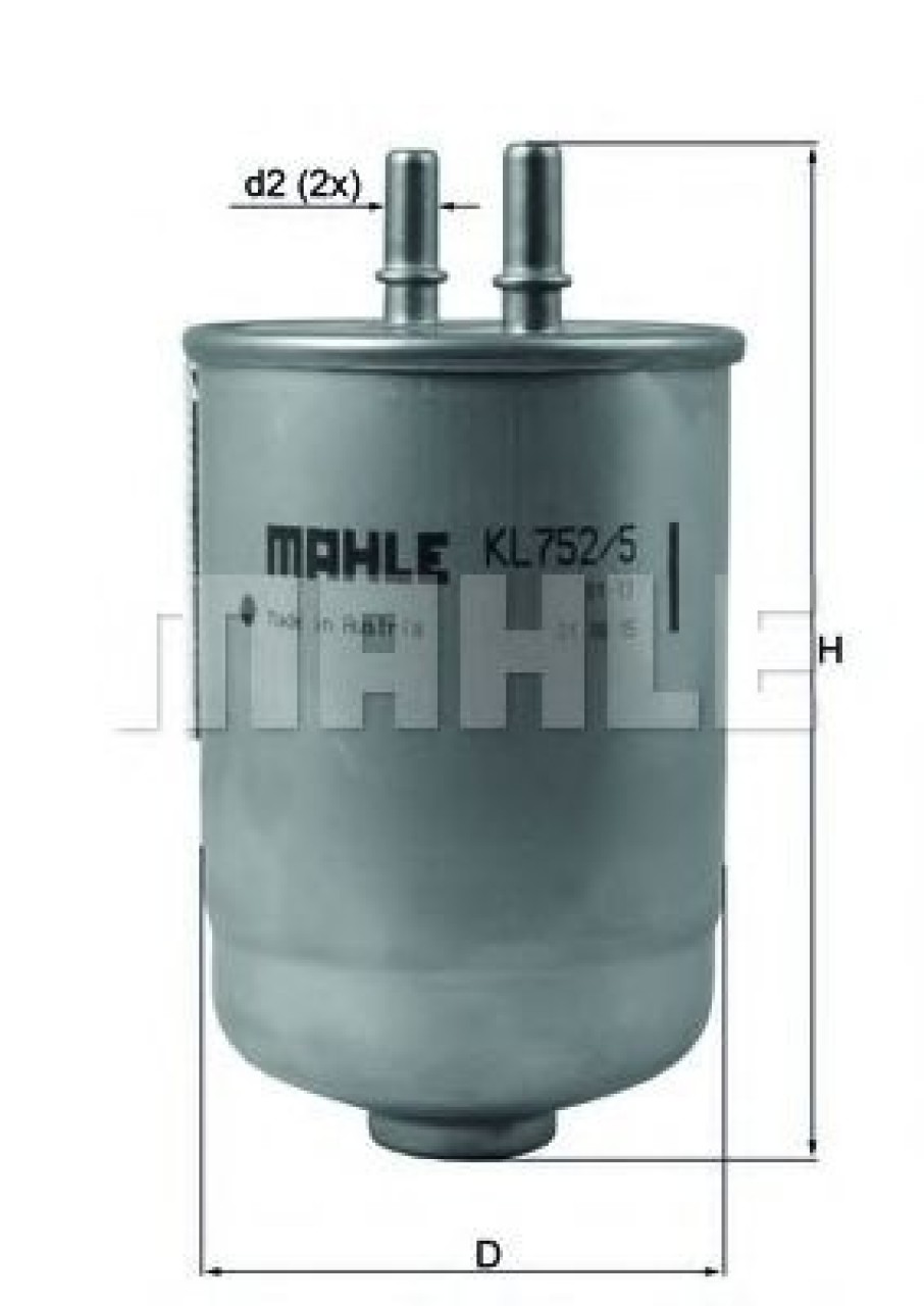 Filtru combustibil RENAULT SCENIC III (JZ0/1) (2009 - 2016) MAHLE ORIGINAL KL 752/5D piesa NOUA