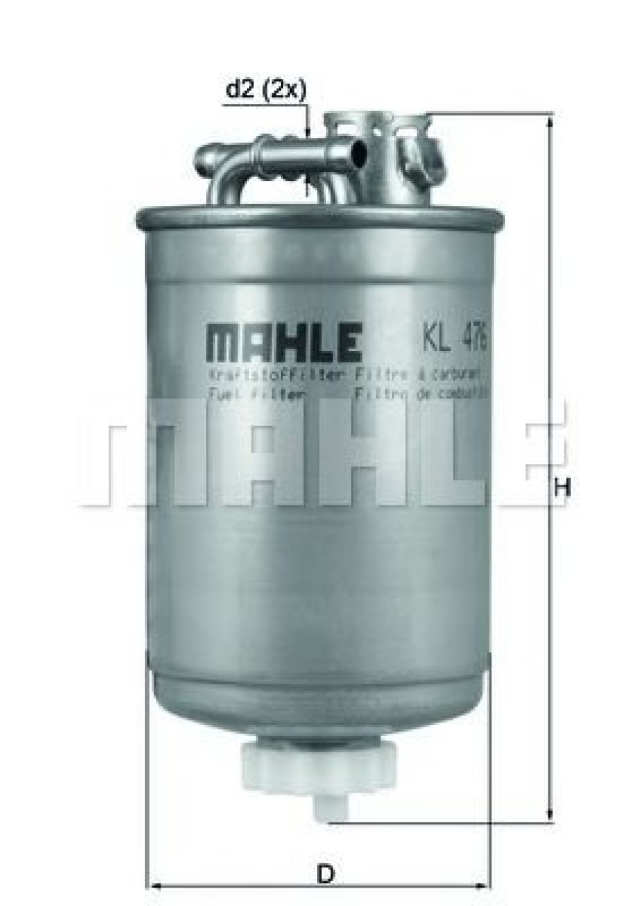Filtru combustibil VW SHARAN (7M8, 7M9, 7M6) (1995 - 2010) MAHLE ORIGINAL KL 476D piesa NOUA