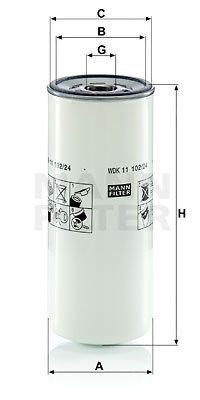 Filtru combustibil (WDK1110224 MANN-FILTER) OPTARE,PLAXTON,RENAULT TRUCKS,UD TRUCKS,VOLVO