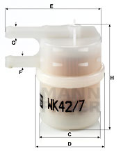 Filtru combustibil (WK427 MANN-FILTER) MITSUBISHI,PROTON