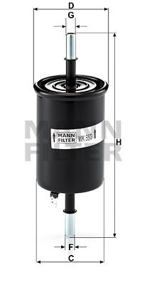 Filtru combustibil (WK553 MANN-FILTER) CHEVROLET,DAEWOO,FSO,HOLDEN,PROTON,RAVON,TAGAZ,UZ-DAEWOO,ZAZ