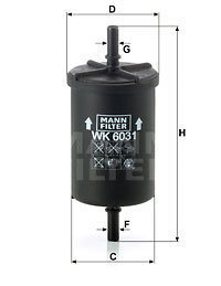 Filtru combustibil (WK6031 MANN-FILTER) Citroen,DS,FIAT,IRAN KHODRO (IKCO),LANCIA,NISSAN,OPEL,PEUGEO...