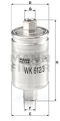 Filtru combustibil (WK6123 MANN-FILTER) BOGDAN,FORD AUSTRALIA,LAND ROVER,LOTUS,MG,OPEL,ROVER,TOYOTA,...