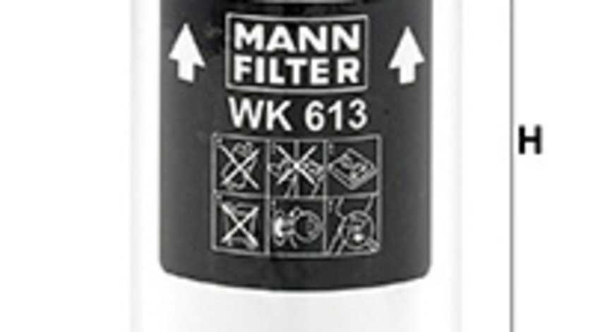 Filtru combustibil (WK613 MANN-FILTER) ALFA ROMEO,AUDI,BITTER,CHEVROLET,Citroen,DAEWOO,FIAT,FSO,GEELY,GLEAGLE,GREAT WALL,HOLDEN,INNOCENTI,IRMSCHER,ISUZU,JOHN DEERE,LANCIA,MEGA,OPEL,PEUGEOT,SEAT,VAUXHA