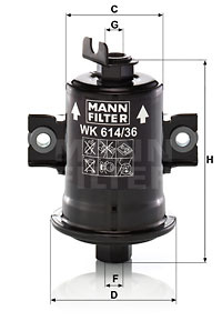 Filtru combustibil (WK61436X MANN-FILTER) HONDA,TOYOTA