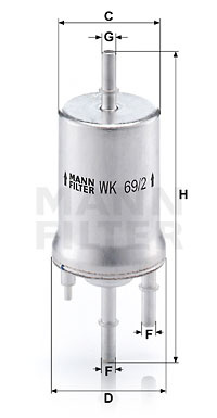 Filtru combustibil (WK692 MANN-FILTER) AUDI,MERCEDES-BENZ,SEAT,SKODA,VW