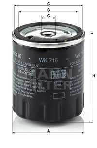 Filtru combustibil (WK716 MANN-FILTER) MERCEDES-BENZ,PUCH