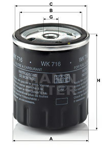 Filtru combustibil (WK716 MANN-FILTER) MERCEDES-BENZ,PUCH