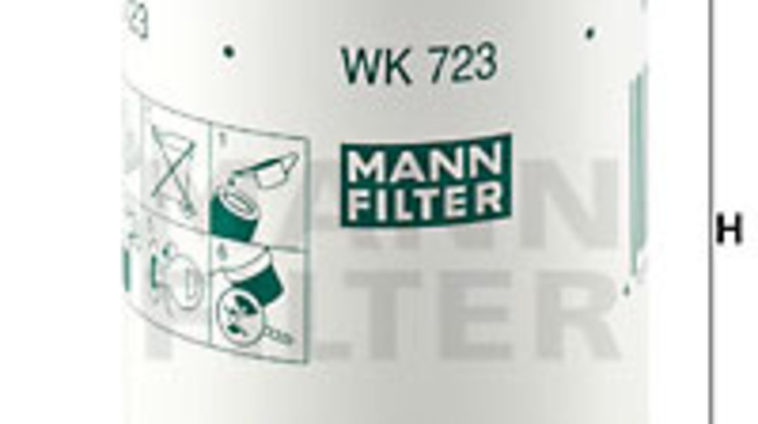 Filtru combustibil (WK723 MANN-FILTER) AGCO ALLIS,ASKAM (FARGO/DESOTO),DAF,DEUTZ-FAHR,FENDT,FIAT,FODEN TRUCKS,FORD,GAZ,GLERYZ,INTERNATIONAL HARV.,KAMAZ,MAZ,OTOKAR,SCANIA,VOLVO,VW