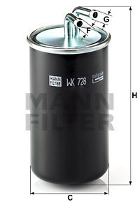 Filtru combustibil (WK728 MANN-FILTER) MITSUBISHI