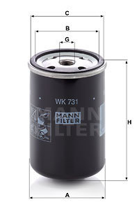 Filtru combustibil (WK731 MANN-FILTER) AGCO,AGCO ALLIS,AGRALE,DEUTZ-FAHR,DONGFENG,FENDT,IVECO,KRAMER...