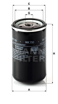 Filtru combustibil (WK733 MANN-FILTER)