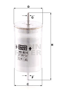 Filtru combustibil (WK8036 MANN-FILTER) SEAT