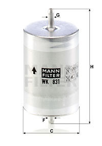 Filtru combustibil (WK831 MANN-FILTER) DAEWOO,MERCEDES-BENZ,VW