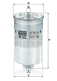 Filtru combustibil (WK853 MANN-FILTER) AUDI,BENTLEY,FERRARI,FORD,GAZ,LANCIA,PEUGEOT,ROLLS-ROYCE,SAAB...