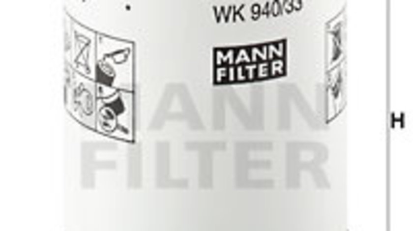 Filtru combustibil (WK94033X MANN-FILTER) CASE IH,PLAXTON,RENAULT TRUCKS,VOLVO