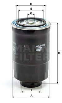 Filtru combustibil (WK9406X MANN-FILTER) BMC,CHRYSLER,DODGE,FORD,FORD AUSTRALIA,JEEP,LDV,MITSUBISHI,...