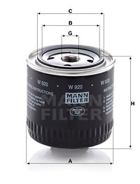 Filtru hidraulic, cutie de viteze automata (W920 MANN-FILTER) FENDT,GLAS
