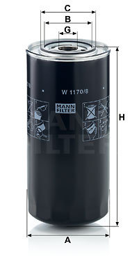 Filtru hidraulic, sistem directie (W1170 MANN-FILTER) FIAT,FORD,NEW HOLLAND,VW