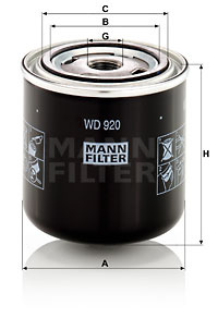 Filtru, sistem hidraulic primar (WD920 MANN-FILTER)