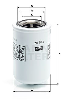 Filtru, sistem hidraulic primar (WH9005 MANN-FILTER)
