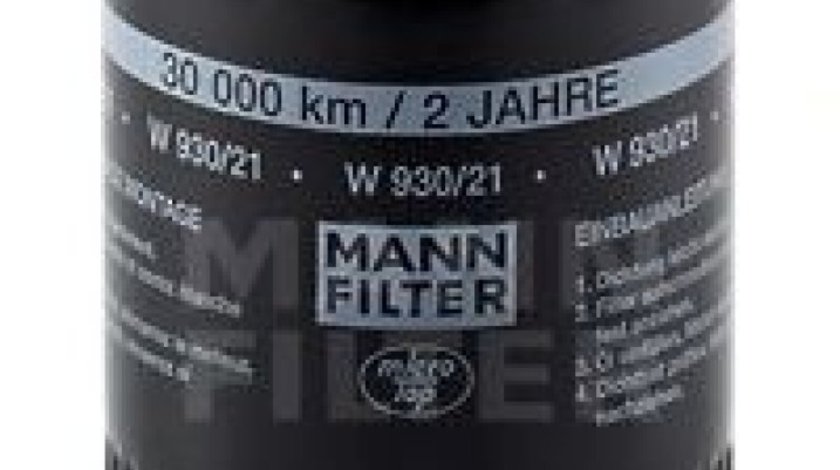 Filtru ulei AUDI A4 Cabriolet (8H7, B6, 8HE, B7) (2002 - 2009) MANN-FILTER W 930/21 piesa NOUA