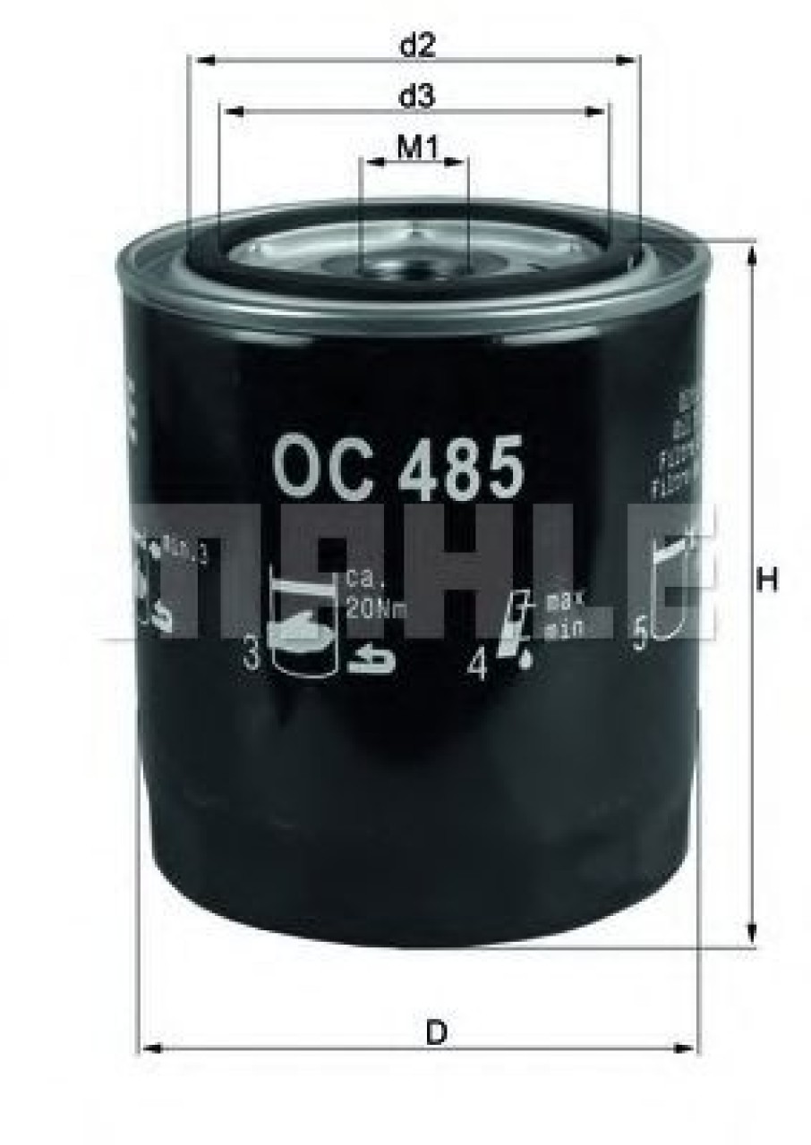 Filtru ulei AUDI ALLROAD (4BH, C5) (2000 - 2005) MAHLE ORIGINAL OC 485 piesa NOUA