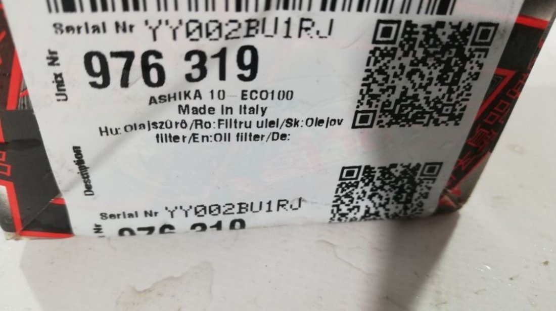 Filtru ulei Bmw Seria 1 E81 / E87 / E82 / E88 An 2003 2004 2005 2006 2007 2008 2009 2010 2011 2012 cod ASHIKA 10-EC0100