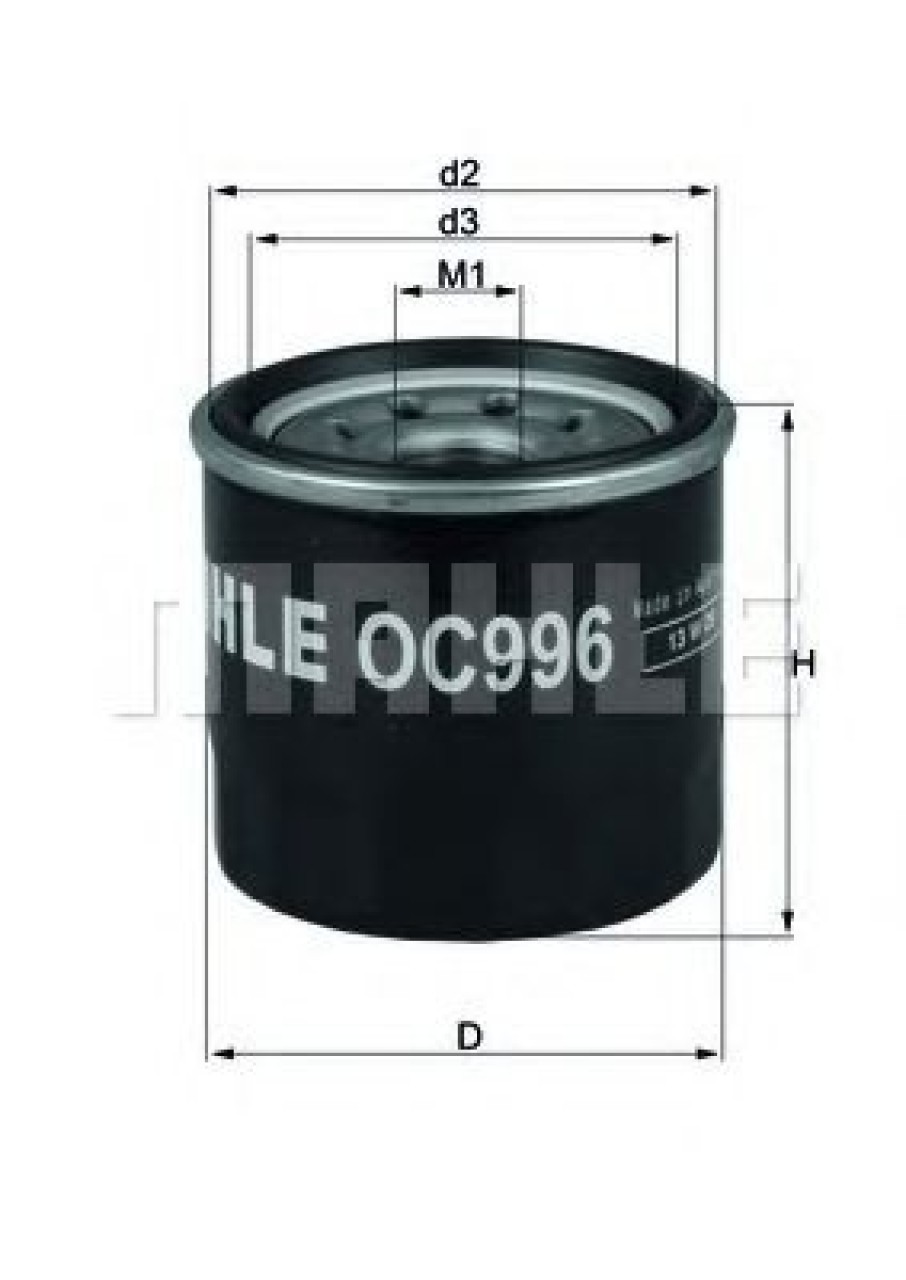 Filtru ulei CHEVROLET SPARK (M300) (2009 - 2016) MAHLE ORIGINAL OC 996 piesa NOUA