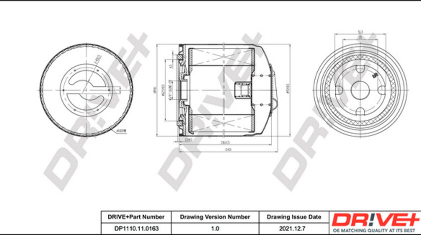 Filtru ulei (DP1110110163 DRIVE) AUDI,SEAT,SKODA,VW