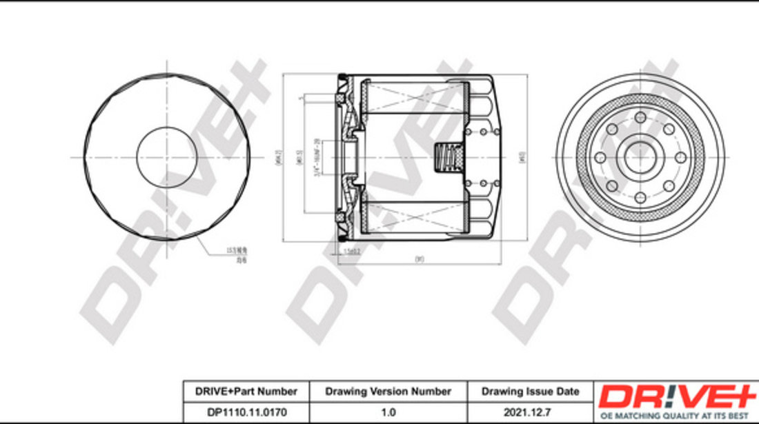 Filtru ulei (DP1110110170 DRIVE) DAIHATSU,NISSAN,RENAULT TRUCKS,VW