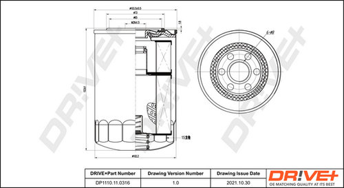 Filtru ulei (DP1110110316 DRIVE) FUSO (MITSUBISHI),MITSUBISHI