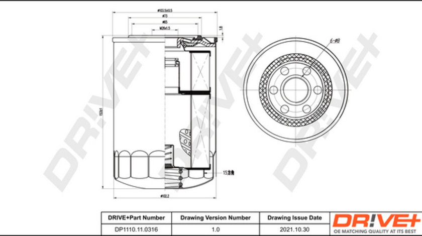 Filtru ulei (DP1110110316 DRIVE) FUSO (MITSUBISHI),MITSUBISHI