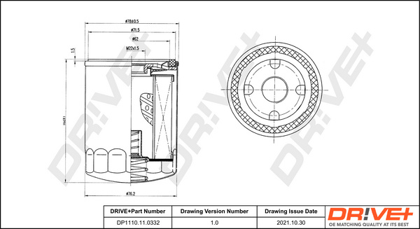 Filtru ulei (DP1110110332 DRIVE) FORD