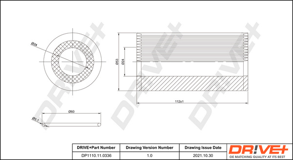 Filtru ulei (DP1110110336 DRIVE) AUDI,CUPRA,PORSCHE,SEAT,SKODA,VW