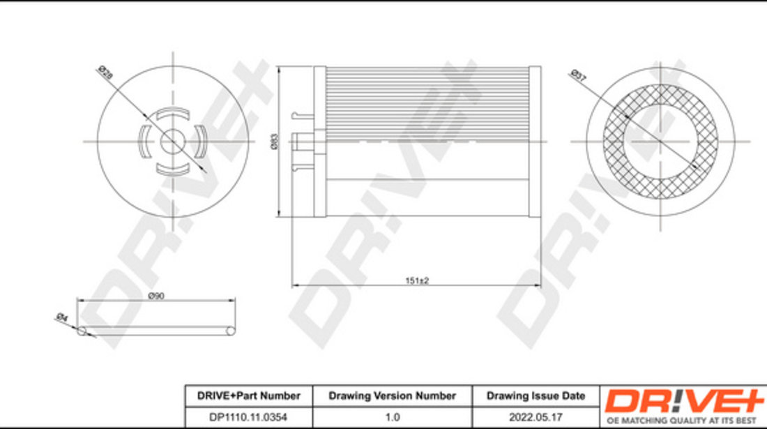 Filtru ulei (DP1110110354 DRIVE) BREDAMENARINIBUS,GLERYZ,MAZ,MERCEDES-BENZ,OPTARE,PLAXTON,TERBERG-BENSCHOP