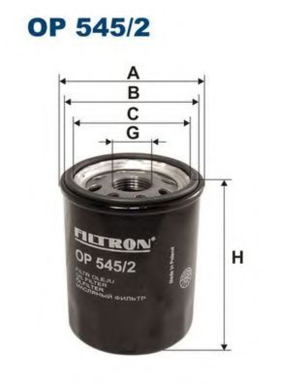 Filtru ulei FIAT STILO Multi Wagon (192) (2003 - 2008) FILTRON OP545/2 piesa NOUA